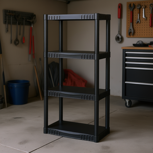 Plastic Garage <b>Shelf</b> with 4 Tiers, 200LB Capacity, 123x36x56cm, <b>Standing</b> Type, Minimalist Design, PP Material, PRETUL EST-4P, Id - Product Image 2