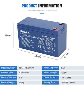 Neata 제공 납산 대체 12v 볼트 7ah 8ah <span class=keywords><strong>9ah</strong></span> 10ah 5ah 6ah Lifepo4 충전식 Lfp 리튬 이온 배터리 팩 - Product Image 2