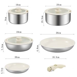 Juego de Ollas de Cocina Antiadherentes de Acero Inoxidable Personalizadas, Juego de Ollas para Cocina, Ollas Duraderas con Tapa - Product Image 5