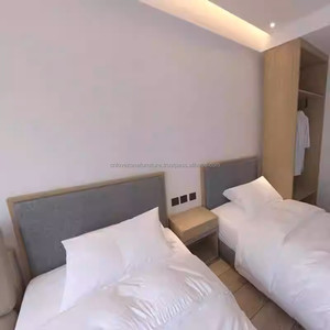 Muebles de Dormitorio Modernos Minimalistas para Habitación Doble de Hotel 3 Estrellas al por Mayor: Juego de Cama de Madera, Sofá, Armario y Mesita de Noche para Apartamento - Product Image 2