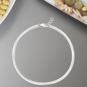 Cadena <span class=keywords><strong>de</strong></span> Eslabones Personalizada para Mujer, Ajustable, <span class=keywords><strong>de</strong></span> Plata 925 con Baño <span class=keywords><strong>de</strong></span> Rodio, Cadena Tipo Clip, Pulsera con Dijes para Boda - Product Image 4