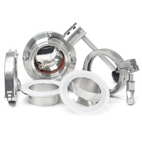 Kit de Válvula de Mariposa de Acero Inoxidable Wensen 304SS 316L con Juntas de Abrazadera Rápida para Sistemas de Tuberías de Grado Sanitario