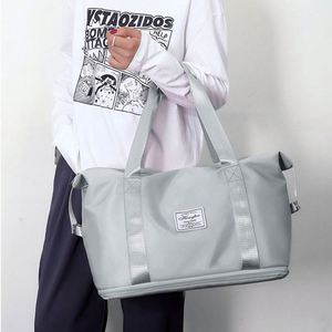 Bolsa de Viaje Plegable Personalizable, Bolsa de Gran Capacidad para Mujer, Portátil, para Viajes Cortos, con Compartimentos Secos y Húmedos, de Hombro - Product Image 4