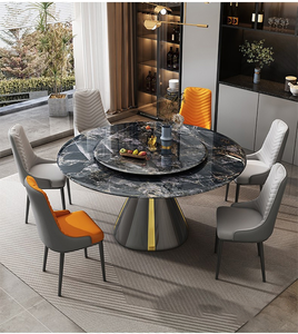 Set <span class=keywords><strong>Tavolo</strong></span> da Pranzo Premium <span class=keywords><strong>Design</strong></span> Moderno di Lusso Leggero <span class=keywords><strong>Salvaspazio</strong></span> con Piano Girevole per Cucina e Casa - Product Image 3