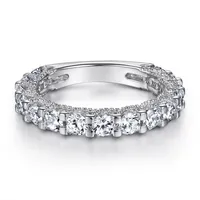 Bijoux MuShan, anneaux intemporels en argent sterling 925, anneaux en argent sterling 925 avec zircone cubique 5A, anneaux de fiançailles, anneaux d'anniversaire, cadeau pour femme