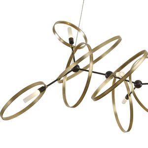 Lustre en métal de style nordique postmoderne, design minimaliste unique, luminaires suspendus pour salle à manger et salon, échantillon disponible - Product Image 3