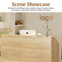 Comptoir de réception en bois moderne et minimaliste, écologique – Petit comptoir de caisse polyvalent pour salons de beauté, supermarchés, centres commerciaux