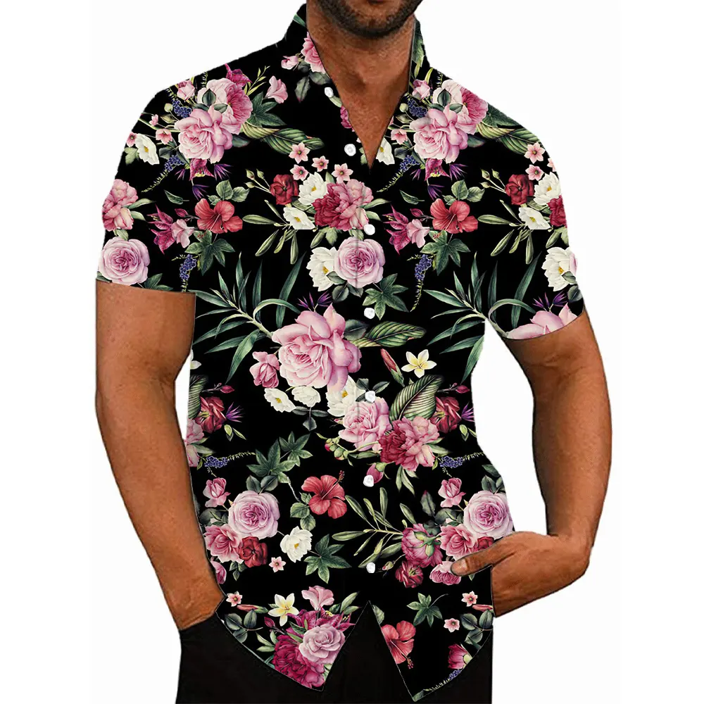 2023 Summer High Quality Floral Shirt For Men Custom Graphic Hawaiian Vacation 3d Print Men Shirts