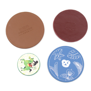 Wholesale Blank PU Leather Coaster for Drinks Promotional Gift Custom Printing Coffee Cup Mat with Custom Logo