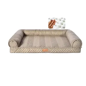 Роскошный съемный моющийся маслостойкий пятнестойкий водонепроницаемый диван-кровать для собак, большая ортопедическая кровать с эффектом памяти для домашних животных