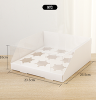 Nouveau design Boîte à gâteau transparente monocouche avec support à 4/9/12 trous Emballage de haute qualité-Recyclable estampillé pour un usage alimentaire