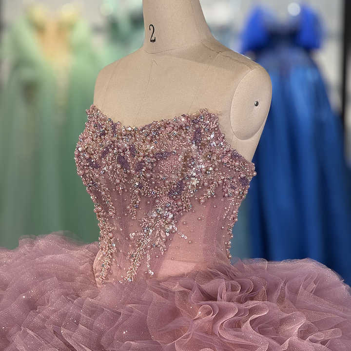 Siaoryne Beading Crystal Blush Pink Ball Gown Girls Sweet Sixteen Quinceanera Dresses Masquerade PL1104 main image 1