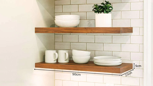 Treo Tường Mộc Mạc Rắn Gỗ Hiển Thị Rack Với Ngồi L Chân Đế Gỗ Dày Kệ Gỗ Nổi Kệ Gỗ Kệ Gỗ - Product Image 2