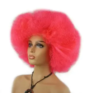 Manufacturers Hot Sell Party Supplies Colorful Hair Wigs Fans Wear Afro Wigs