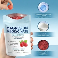 Permen Kunyah Magnesium Bisglisinat Vegan Premium Non GMO Rasa Raspberry Mendukung Tidur, Otot, Tulang, Suplemen Magnesium