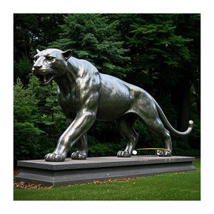 New Product Park Sculpture Fierce Hungry <strong>Wolf</strong> Ready to Hunt Statue Cast Brass <strong>Wolf</strong> Statue - Product Image 2