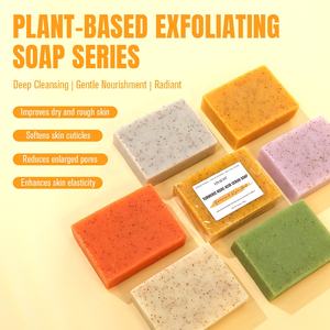 Zitronen-Kurkuma + Kojisäure Gesichts-Peeling-Seife zur Aufhellung Dunkler Flecken, Whitening und Exfoliation - Product Image 4