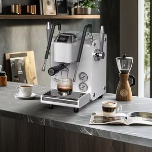 Cafetera Espresso Profesional Semiautomática de Acero Inoxidable con Medidor y Espumador de Leche - Product Image 5