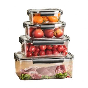 Boîte repas moderne en plastique PP transparent pour la cuisine, avec fermeture hermétique pour la conservation au réfrigérateur, pratique pour le stockage des aliments et des fruits - Product Image 1
