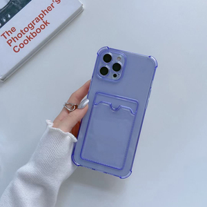 Khe Cắm Thẻ Pocket Điện Thoại Trường Hợp Đối Với iPhone 16 Pro 17air 15 14 Cộng Với 16E 13 12 11 Chống Sốc Trong Suốt Mềm TPU Bìa Điện Thoại Shell - Product Image 6