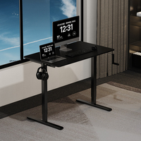 Manivelle pratique la plus abordable cadre de bureau debout réglable en hauteur manuelle 70.5 à 116.5cm bureau travail ordinateur table de jeu