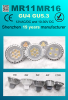 Projecteur LED 10-30V DC 12V AC Alibaba express MR11 GU4 2W 4W 12V
