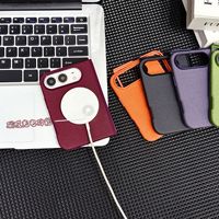 Casing Ponsel Lipat Warna Polos Magnetik Anti Jatuh Pelindung Lengkap untuk IPhone18 Duo.