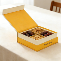 Boîte en papier rigide personnalisée avec logo laminé, de qualité alimentaire, pour bonbons, en-cas, chocolat, biscuits du Ramadan, avec insert et plateau intérieur