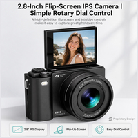 Cámara Vlog 4K UHD con Pantalla Giratoria de 180°, 64MP, Autoenfoque, 2000mAh, 256GB, Formato MOV, CMOS de 5MP para Creadores Solitarios y Viajes