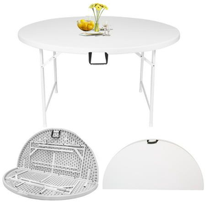 Tavoli pieghevoli di plastica rotondi all'aperto dell'hdpe portatile bianco di trasporto veloce all'ingrosso cinese per 4 persone - Product Image 1