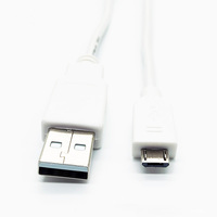 Cable Micro USB redondo blanco A a 5 pines Micro-B USB Quad Cargador Cable Micro USB 2,0 Cable de sincronización de datos para Android
