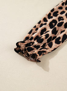 Dear-Lover Abito Midi Elegante Casual con Maniche Lunghe, Stampa Leopardata e Dettaglio Arricciato, Vendita all'Ingrosso - Product Image 6