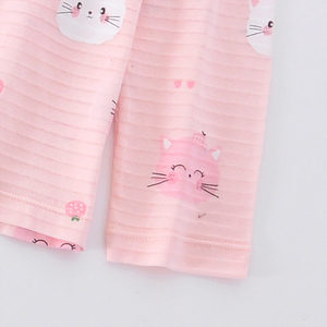 Set di Abbigliamento per Bambine, <span class=keywords><strong>Pigiama</strong></span> in <span class=keywords><strong>Cotone</strong></span> con Stampa di Gatti Carini, Maniche Lunghe, Abbigliamento da Notte per Bambini - Product Image 4