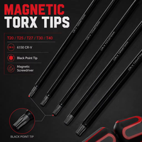 Jeu de tournevis longs professionnels personnalisés 5 pièces T20 T25 T27 T30 T40 Jeu de tournevis magnétiques puissants 6150CRV Jeu d'outils de réparation automobile