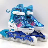 Professionnel extérieur Freestyle clignotant lumière patins à roues alignées bleu PU roue sur châssis en aluminium prix usine rouleau chaussures à roues alignées