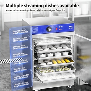 Stainless Steel Electric Steamer 3 Layers With Timer And <b>Temperature</b> Control For Commercial Use - Product Image 4