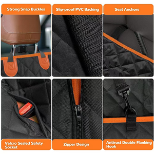 Housse de siège arrière personnalisée en coton Oxford solide <span class=keywords><strong>pour</strong></span> animaux de compagnie, coussin de siège arrière étanche, anti-salissure et anti-rayures, imprimé animal <span class=keywords><strong>pour</strong></span> chiens - Product Image 5