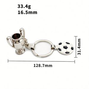 Wholesale Low Price High Quality <b>Custom</b> Metal Football <b>Key</b> <b>Rings</b> Sport Ball and Racket Keychain Promotion Gift - Product Image 2
