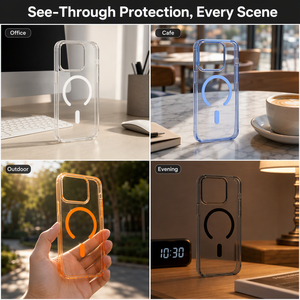 Funda Magnética Transparente Antigolpes con Carga Inalámbrica para PC Frame 2.0, Compatible con <span class=keywords><strong>iPhone</strong></span> 17 Pro Max y <span class=keywords><strong>iPhone</strong></span> 15 Pro Max, Empaque en Bolsa OPP - Product Image 6