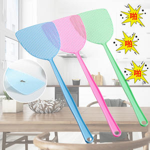 Matamoscas de Plástico con Mango Extensible, Repelente de Insectos Duradero para el Hogar, Rosa y Azul - Product Image 1