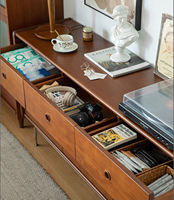 Stilvolles Hochwertiges Luxus-Sideboard aus Massivem Kiefernholz Buffetschrank Konsolentisch mit 9 Schubladen Umweltfreundlich Langlebig für Wohnzimmer