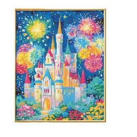 Peinture Diamant Moderne Minimaliste Encadrée DIY Château de Rêve Art Écologique 5D Point de Croix Petite Pièce Complète
