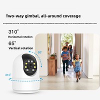 Smart 360 °   Cámara de Seguridad Interior PTZ WiFi HD con Visión Nocturna a Todo Color y Vista Dual, Cámara Remota para el Hogar