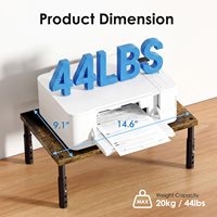 Support de moniteur d'ordinateur réglable en bois et en fer, organisateur de bureau à un seul niveau