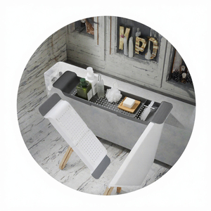 Estante Extensible de Plástico para Bañera y Bandeja de Ducha con Soporte para Toallas y Libros, Organizador de Almacenamiento - Product Image 3