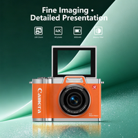 Sensor CMOS 64MP yang Dapat Disesuaikan, Layar Lipat 2,4 Inci, Pengambilan Gambar Senyum, Selfie HD, Zoom Digital 16X, Kamera Digital 4K Vlog Face