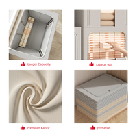 Boîte de rangement pliable durable de grande capacité avec solution d'organisation de cadre en acier pour chaussures couvertures vêtements articles vestimentaires