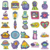 50 autocollants en PVC imperméables en gros, motif Alien Universe original, pour skateboard, moto, guitare, décoration