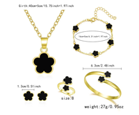 Collection de bijoux exquis en alliage radiant avec pendentif trèfle à cinq feuilles porte-bonheur, ensemble de bijoux ajustable et tendance