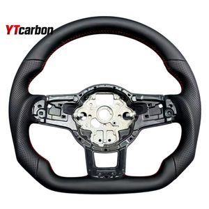 Volant en cuir suédé italien personnalisé YTcarbon pour <span class=keywords><strong>Golf</strong></span> MK7 VII GLI GTI <span class=keywords><strong>GTD</strong></span> GTE R-line, pièces automobiles modifiées, accessoires de voiture - Product Image 3